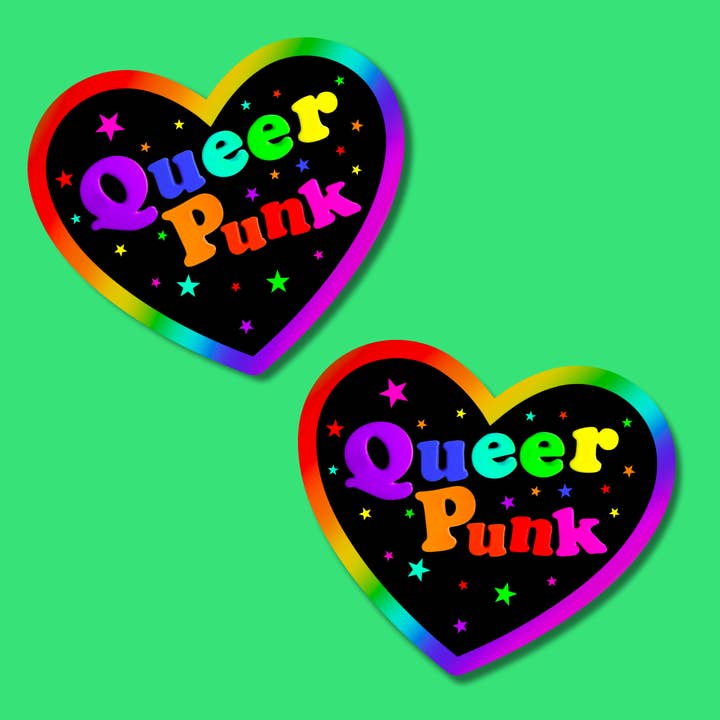 Queer punk heart sticker