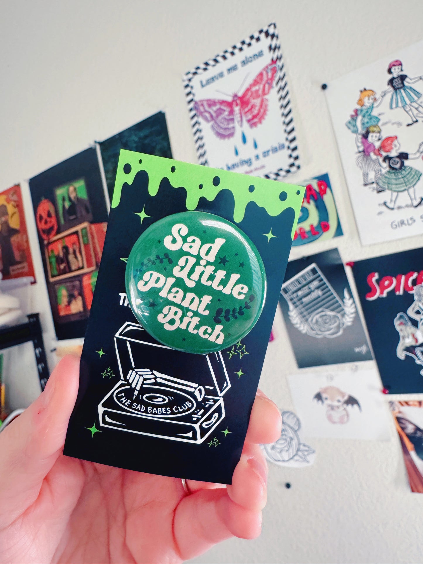 sad little plant bitch 1.5 inch round button