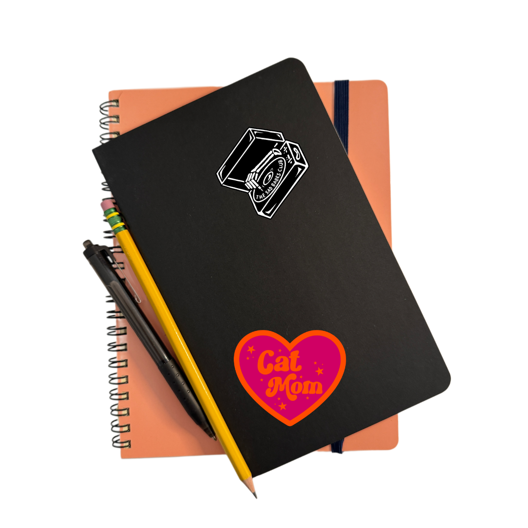 Cat Mom Heart shaped sticker