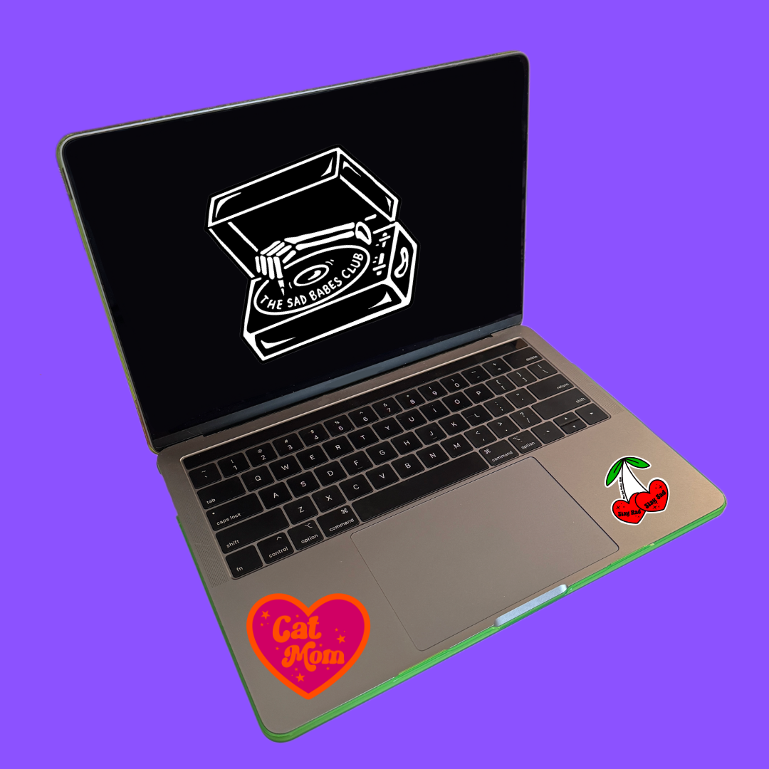 Cat Mom Heart shaped sticker