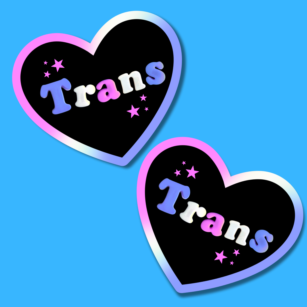 Trans Heart shaped sticker