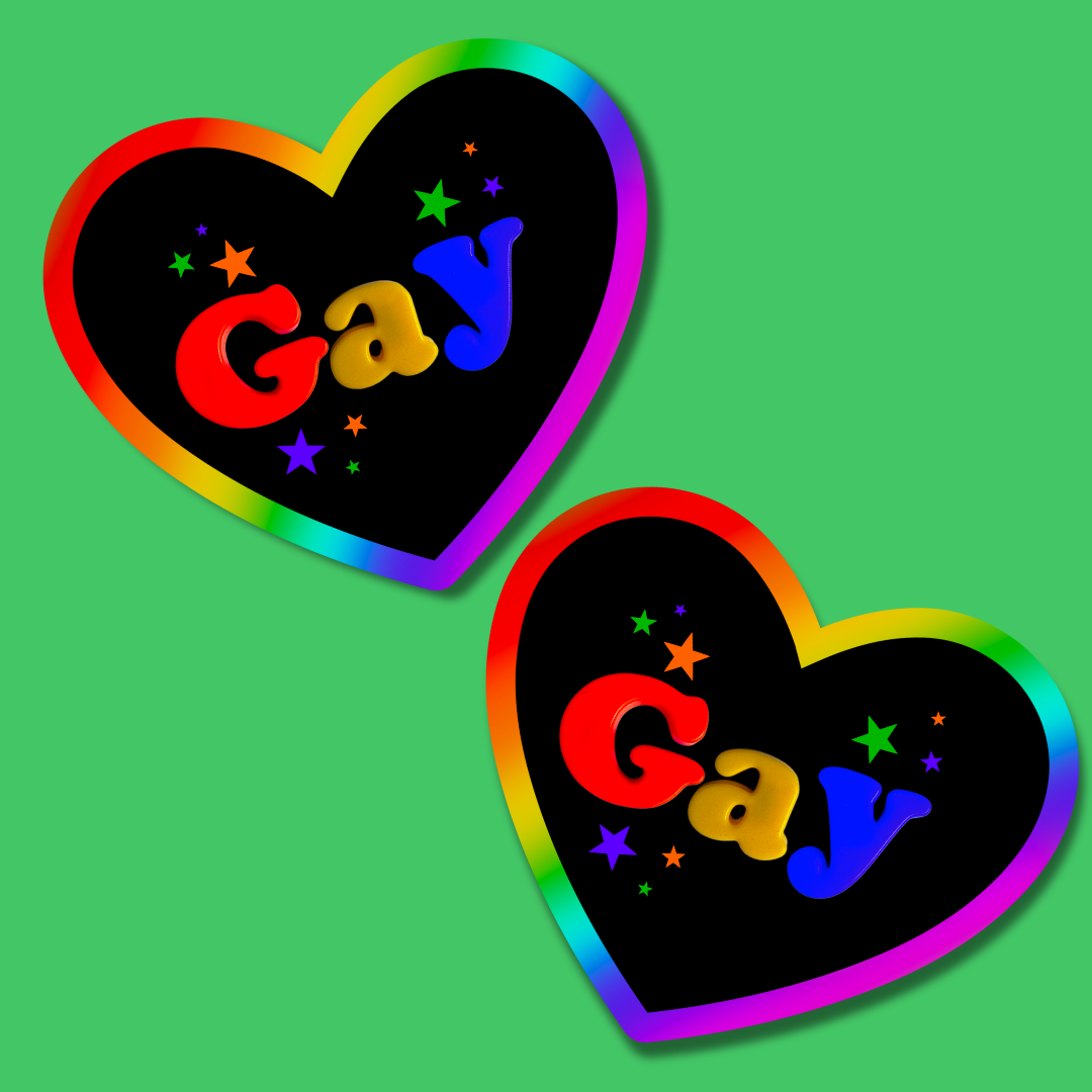 Gay Heart shaped sticker