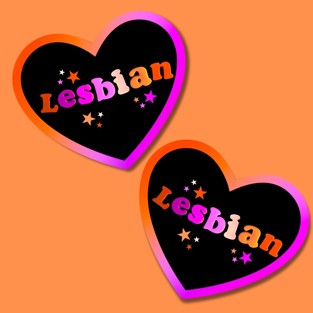 Lesbian Heart shaped sticker