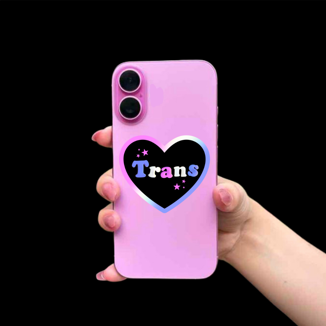 Trans Heart shaped sticker