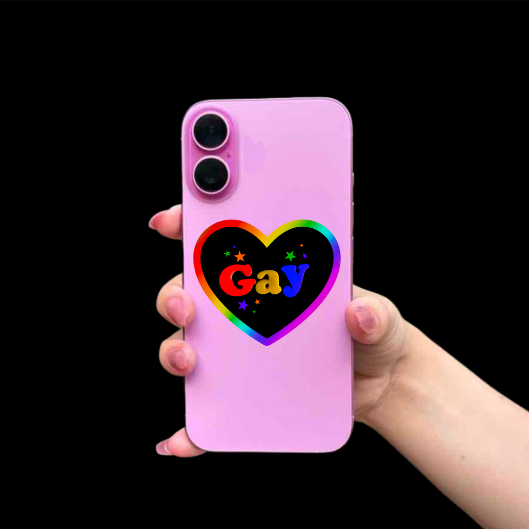 Gay Heart shaped sticker