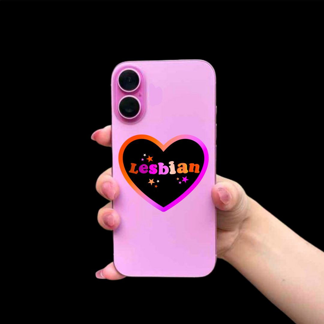 Lesbian Heart shaped sticker