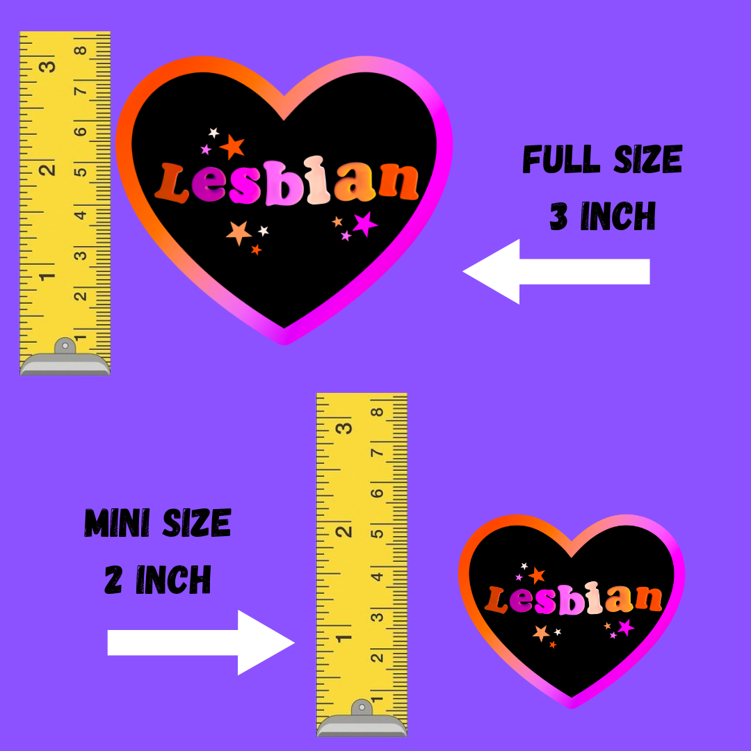 Lesbian Heart shaped sticker