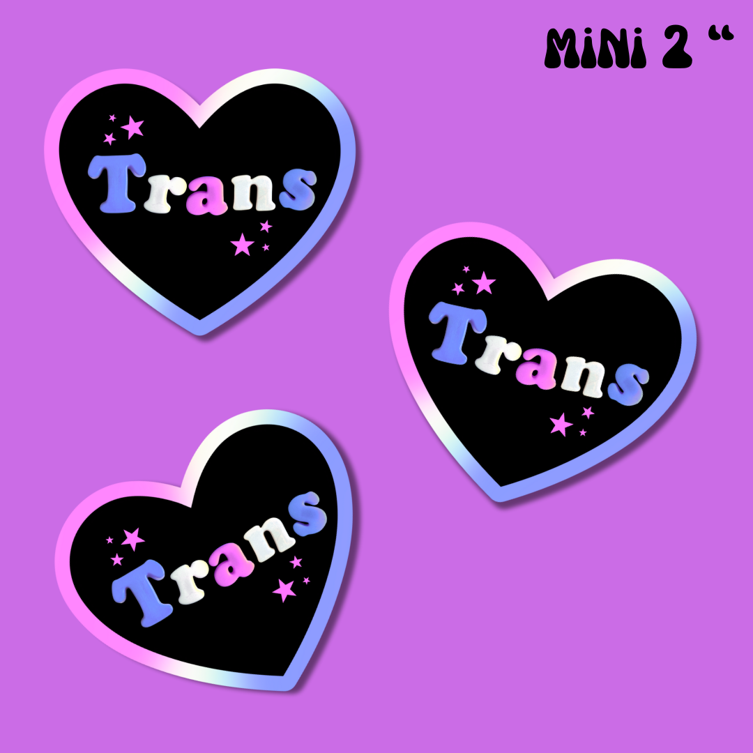 Trans Heart shaped sticker