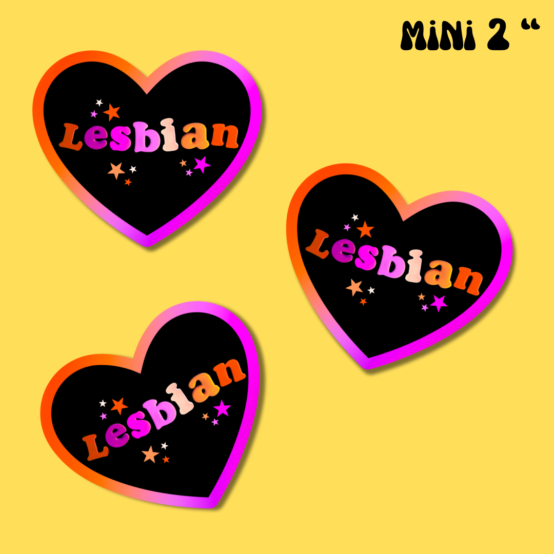 Lesbian Heart shaped sticker