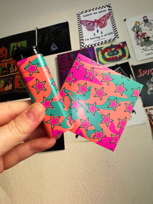 Star Glitch lighter wrap sticker