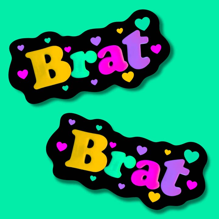 Brat blk BG sticker