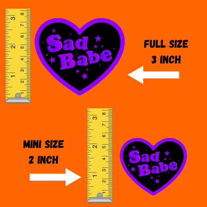 Sad babe magnet heart sticker