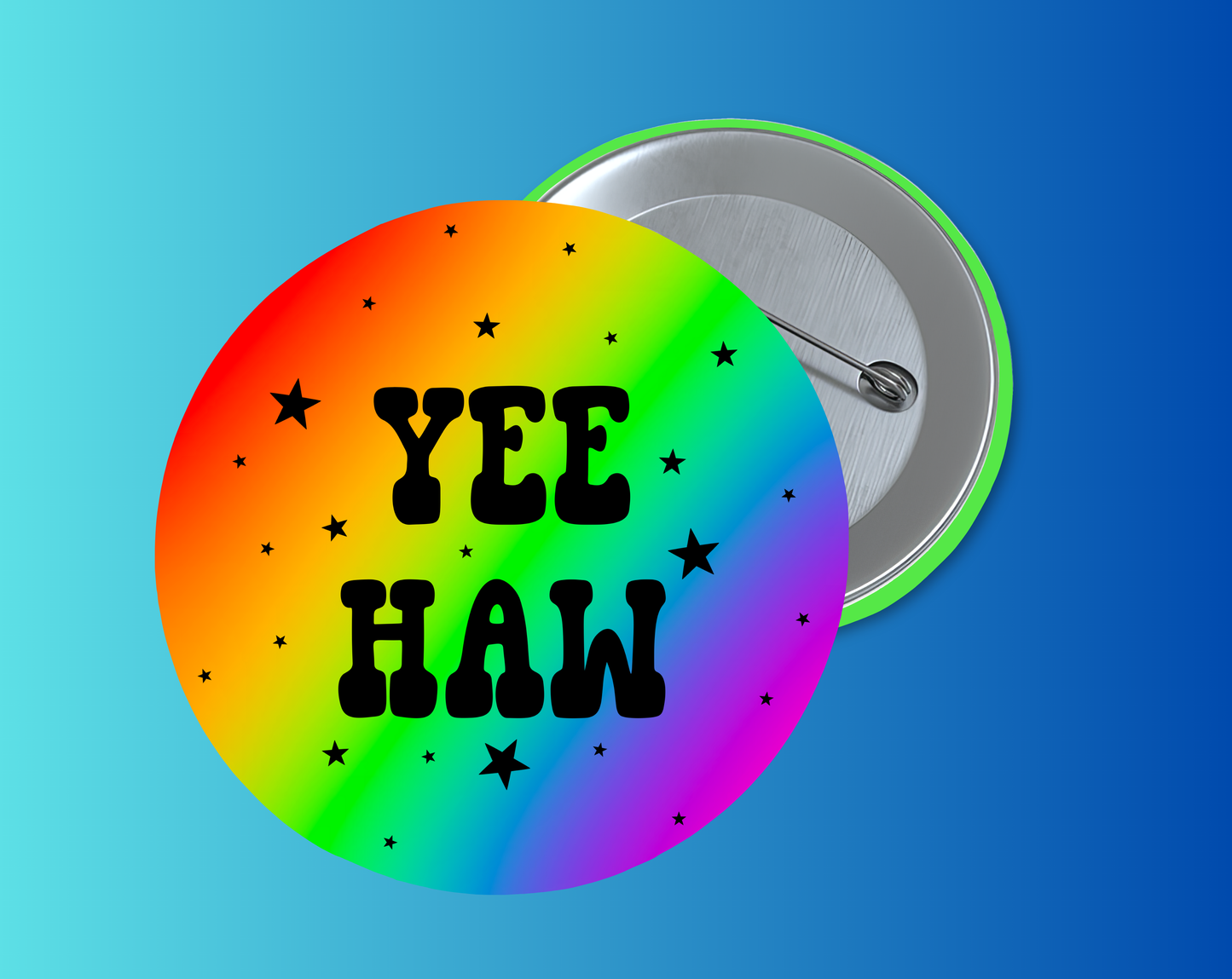 yeehaw 1.5 inch round button