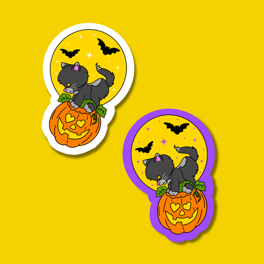 Spooky kitty sticker