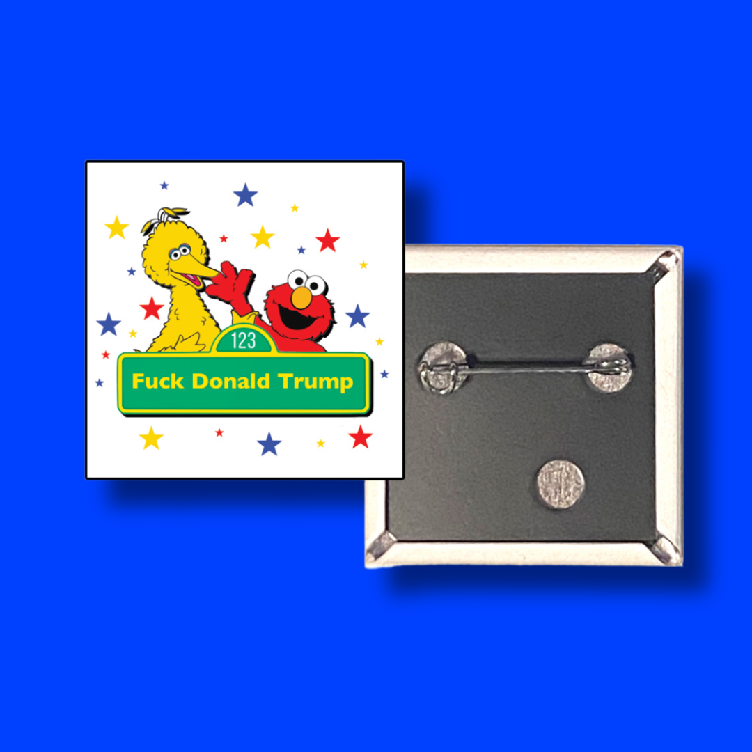 fuck donald trump 1.5 inch square button