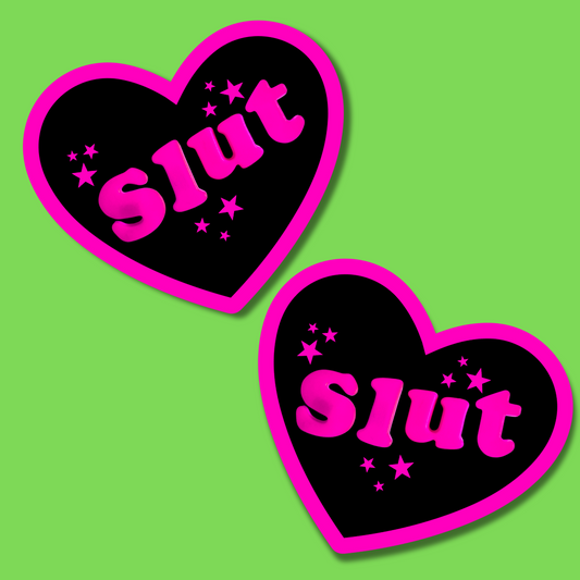 Slut heart shaped Sticker Stickers for Hydroflask,laptop sticker,Cute Car decals,Stationary stickers, valentine  heart sticker