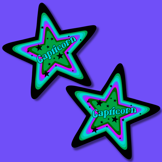 Capricorn star sticker