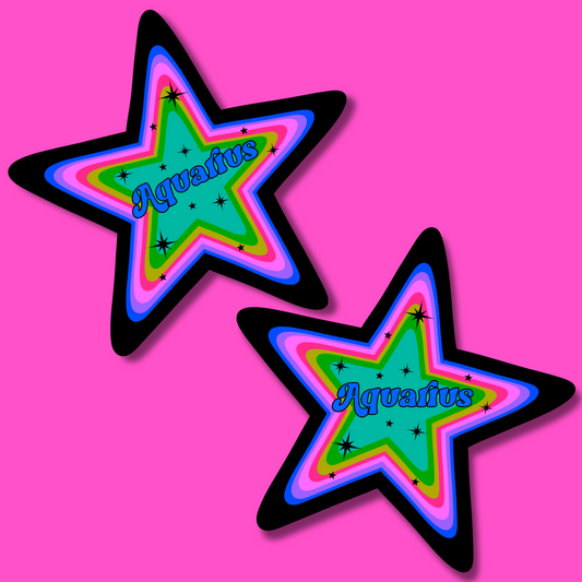 Aquarius star sticker