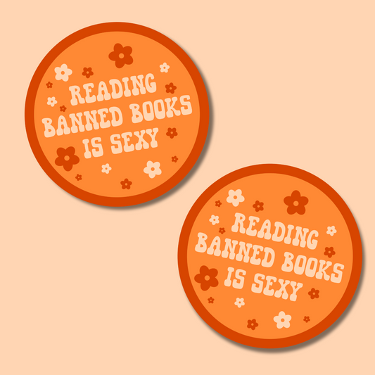 reading banned books is sexy sticker